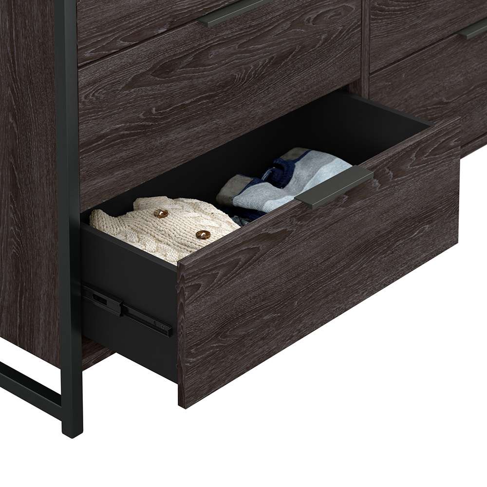 Bush Furniture - Atria 6 Drawer Dresser in Charcoal Gray - ARS160CRK veiw 5