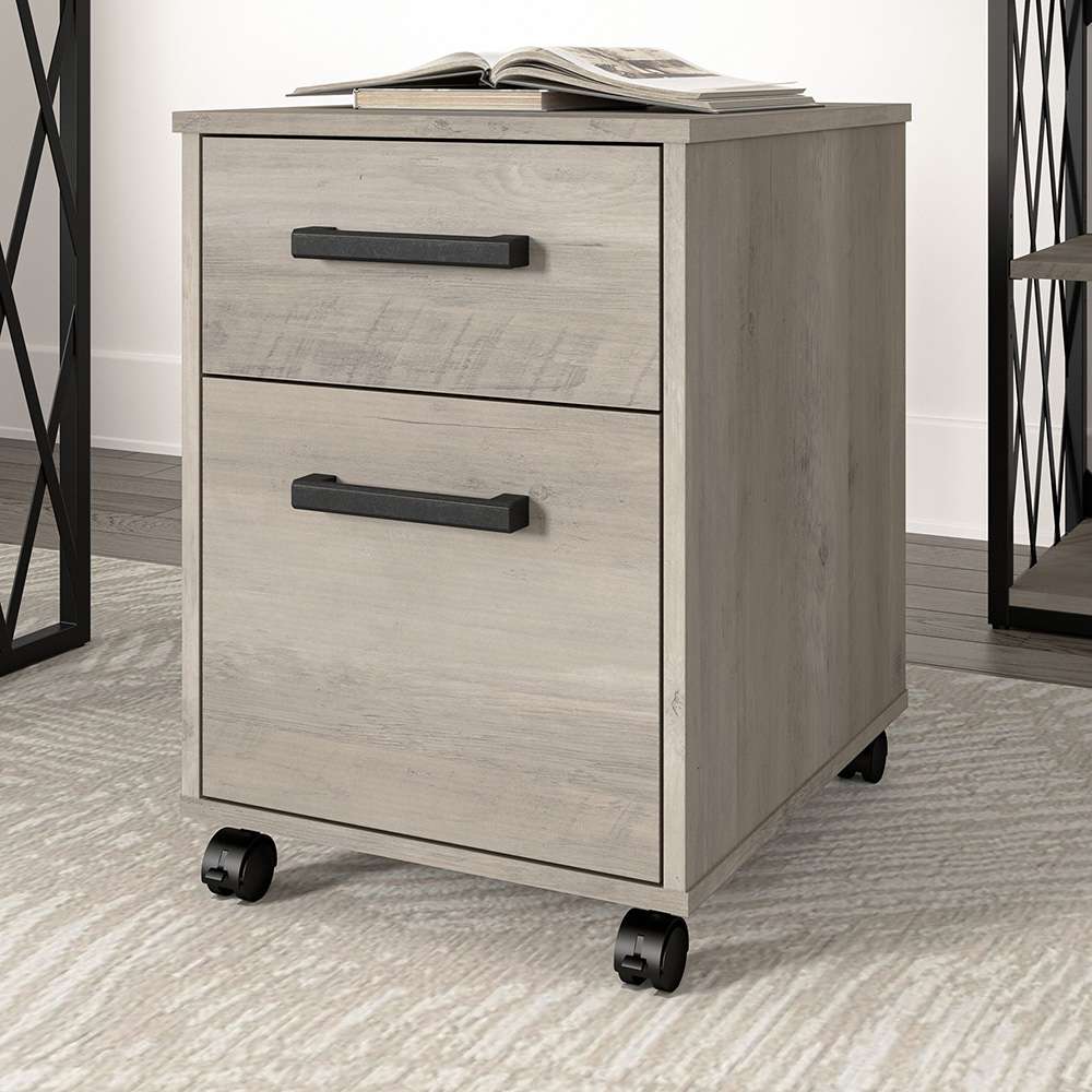 Bush Furniture - City Park 2 Drawer Mobile File Cabinet in Driftwood Gray - CPF116DG-03 veiw 3