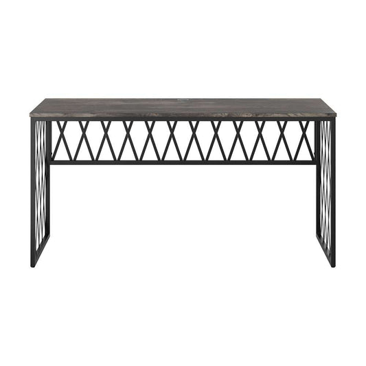 Bush Furniture - City Park 60W Industrial Writing Desk in Dark Gray Hickory - CPD160GH-03 veiw 2