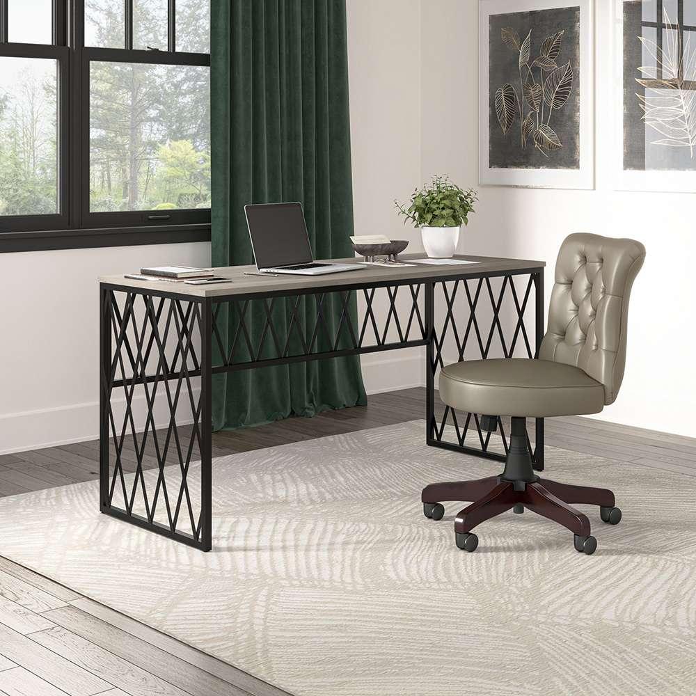 Bush Furniture - City Park 60W Industrial Writing Desk in Driftwood Gray - CPD160DG-03 veiw 3