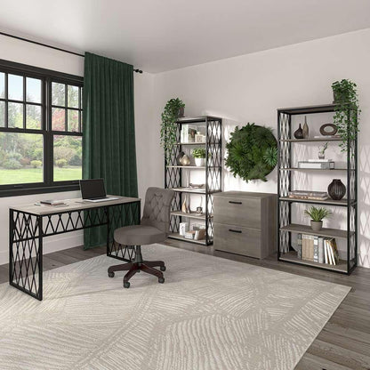 Bush Furniture - City Park 60W Industrial Writing Desk in Driftwood Gray - CPD160DG-03 veiw 4