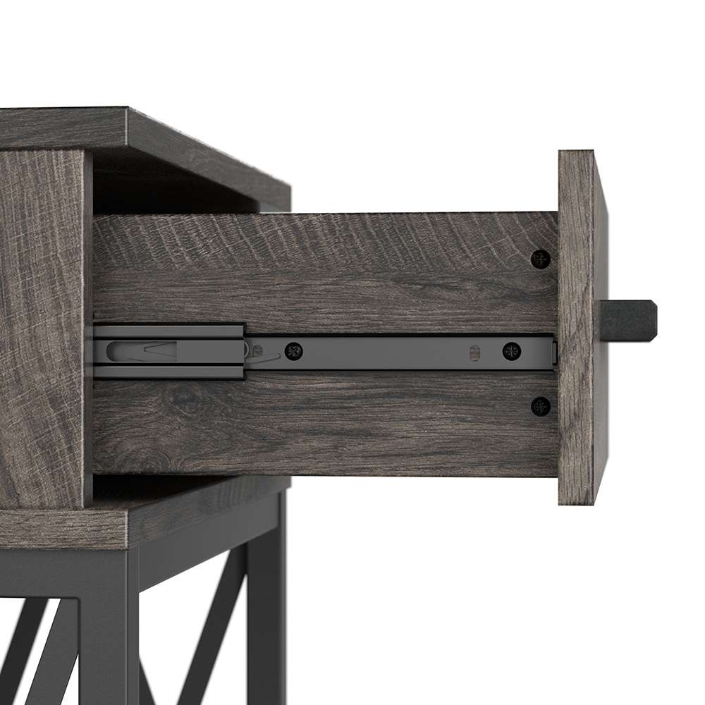 Bush Furniture - City Park Industrial End Table with Drawer in Dark Gray Hickory - CPT118GH-03 veiw 6