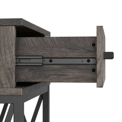 Bush Furniture - City Park Industrial End Table with Drawer in Dark Gray Hickory - CPT118GH-03 veiw 6