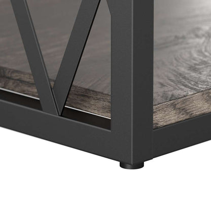 Bush Furniture - City Park Industrial End Table with Drawer in Dark Gray Hickory - CPT118GH-03 veiw 7