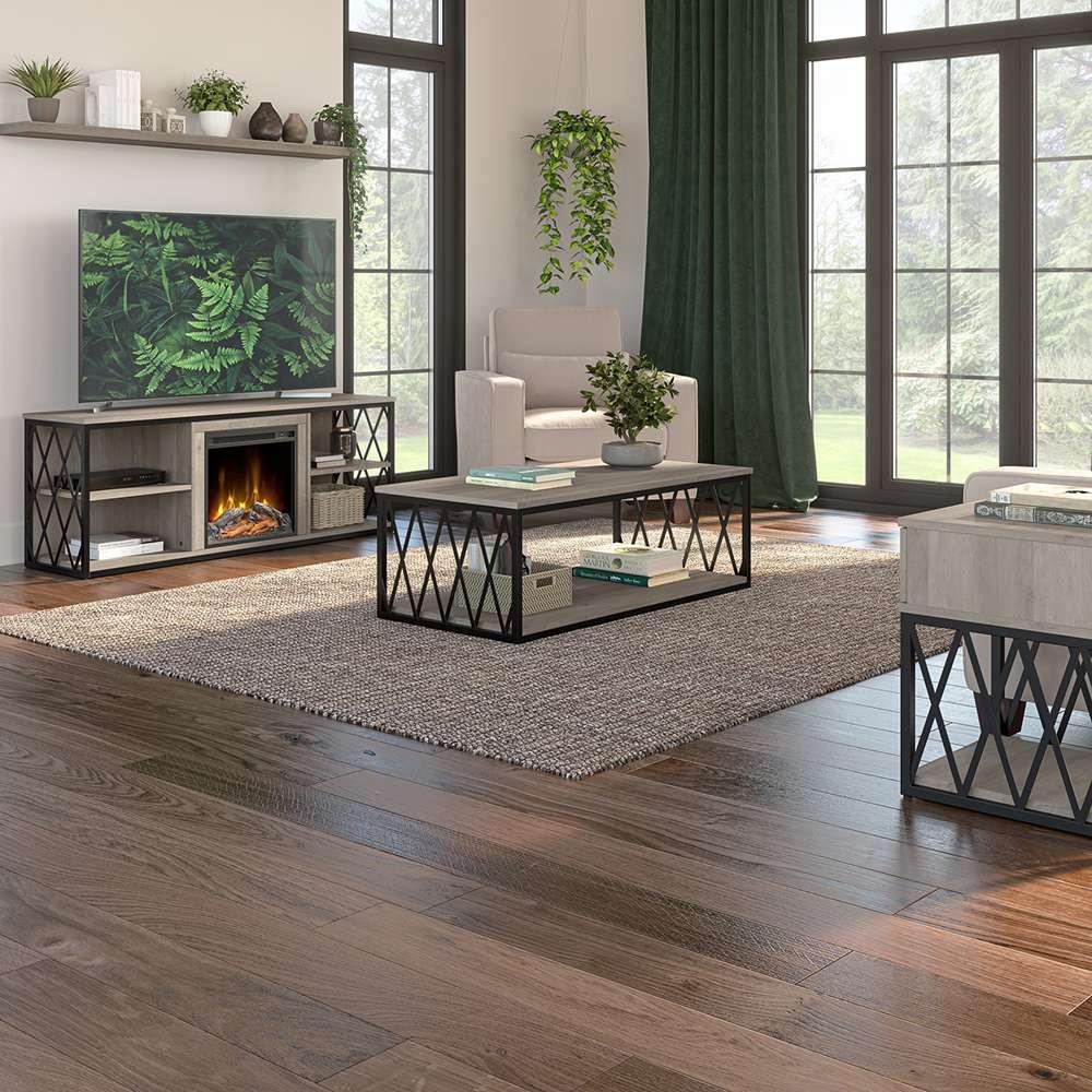 Bush Furniture - City Park Industrial End Table with Drawer in Driftwood Gray - CPT118DG-03 veiw 4