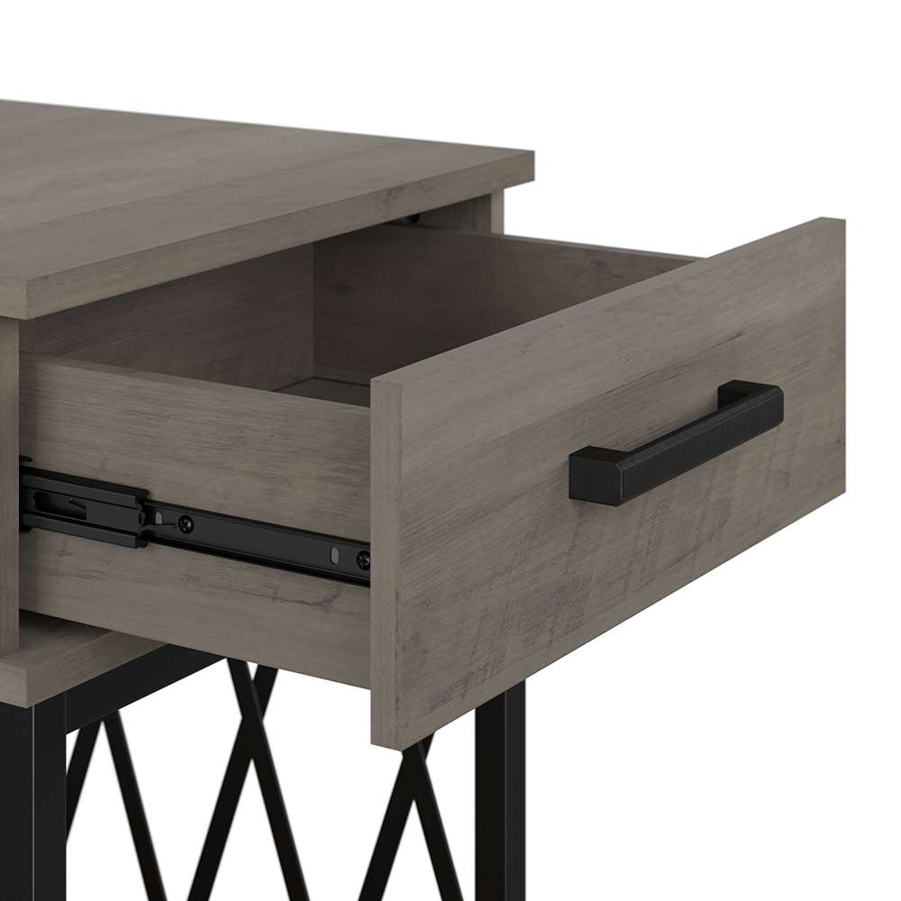 Bush Furniture - City Park Industrial End Table with Drawer in Driftwood Gray - CPT118DG-03 veiw 5