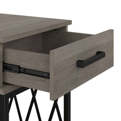 Bush Furniture - City Park Industrial End Table with Drawer in Driftwood Gray - CPT118DG-03 veiw 5