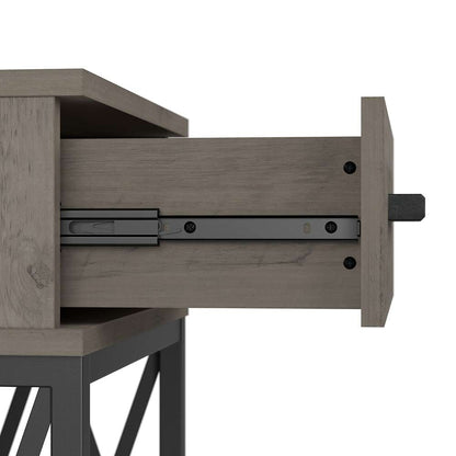 Bush Furniture - City Park Industrial End Table with Drawer in Driftwood Gray - CPT118DG-03 veiw 6