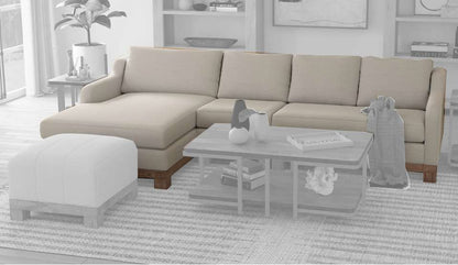 IFD - Samba - Sectional With Armless Chair, Left Chaise & Right Arm Loveseat - Almond Gray veiw 1