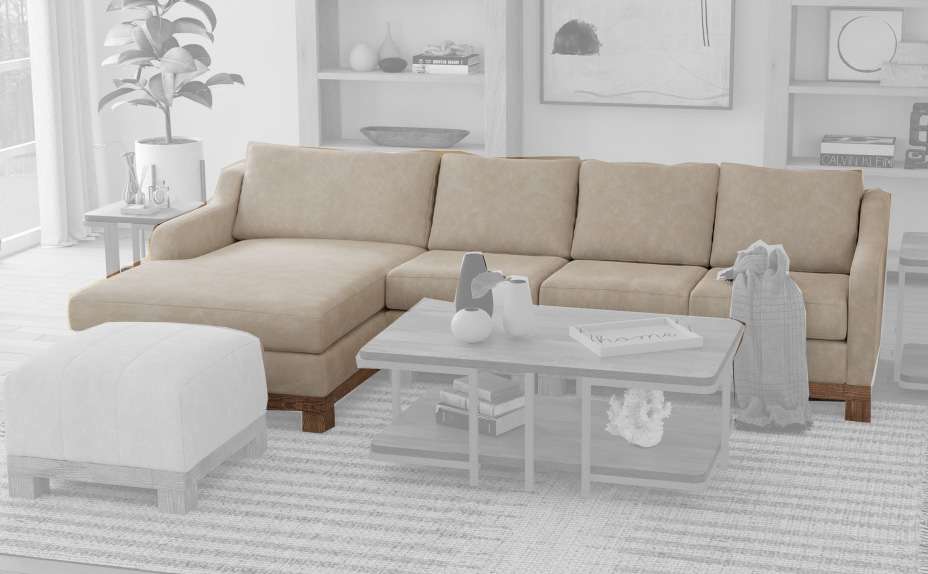 IFD - Samba - Sectional With Armless Chair, Left Chaise & Right Arm Loveseat - Snow veiw 1