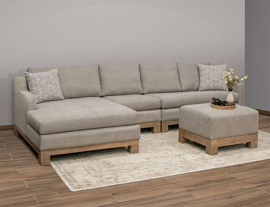 IFD - Samba - Sectional With Armless Chair, Left Chaise & Right Arm Loveseat - Snow veiw 2
