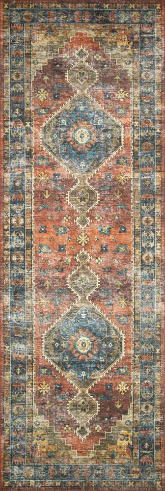 Loloi - Skye Rust / Blue 2-6in x 10-0in Runner Rug - SKYESKY-11RUBB26A0 veiw 1