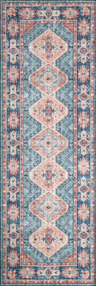 Loloi - Skye Turquoise / Terracotta 2-6in x 10-0in Runner Rug - SKYESKY-03TQTC26A0 veiw 1