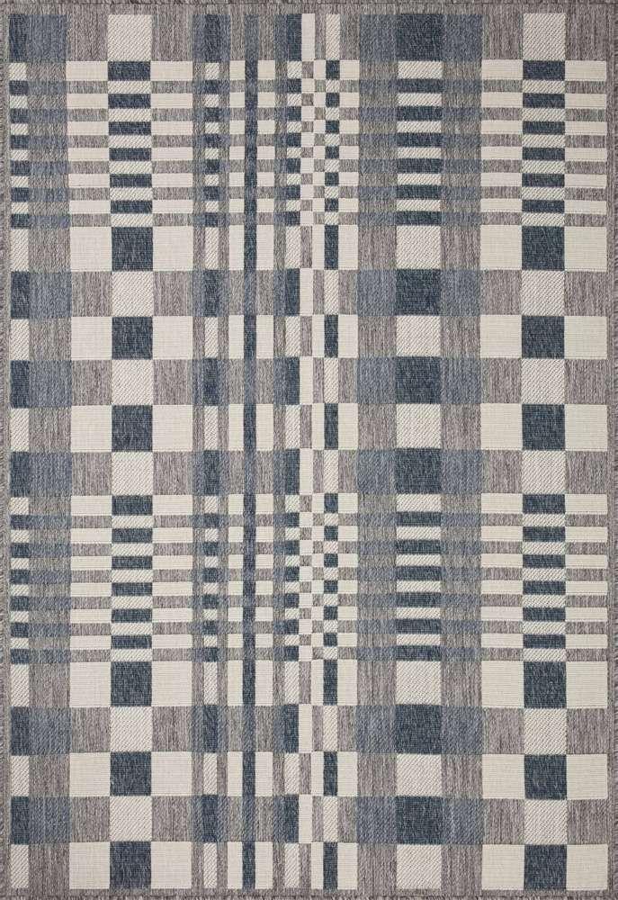 Loloi - Rainier Ivory / Denim 18in x 18in Sample Rug - RANERAI-04IVDE160S veiw 1