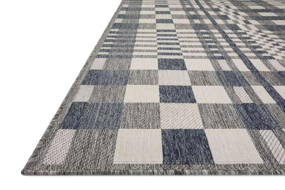Loloi - Rainier Ivory / Denim 18in x 18in Sample Rug - RANERAI-04IVDE160S veiw 3