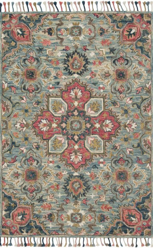 Loloi - Zharah Light Blue / Multi 5-0in x 7-6in Area Rug - ZHARZR-13LBML5076 veiw 1