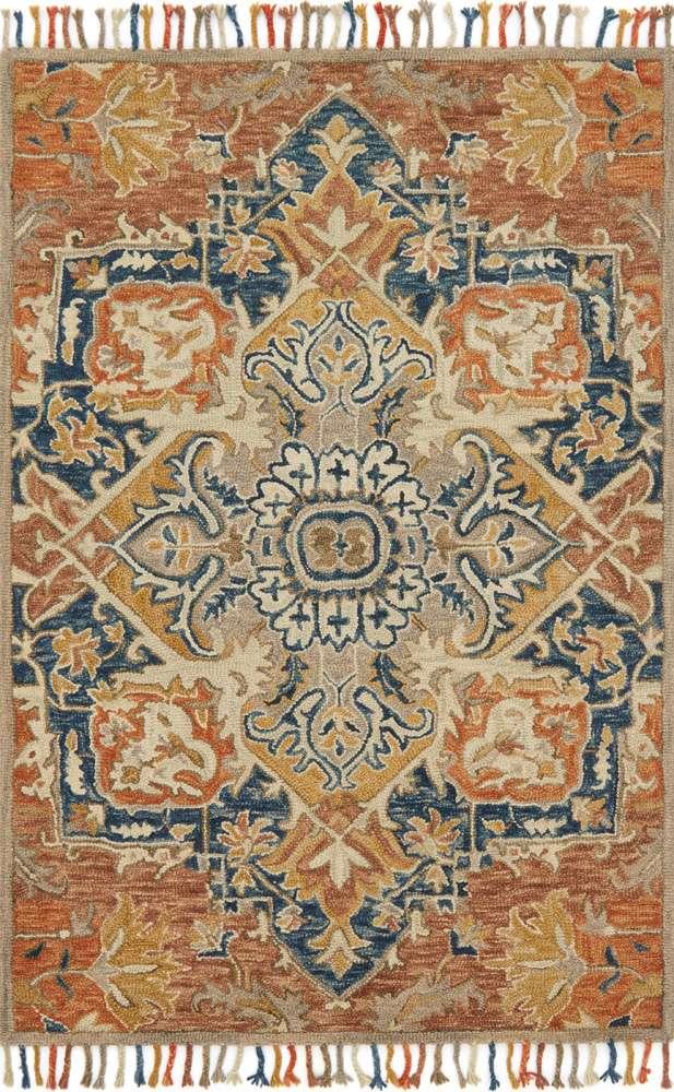 Loloi - Zharah Rust / Blue 7-9in x 9-9in Area Rug - ZHARZR-10RUBB7999 veiw 1