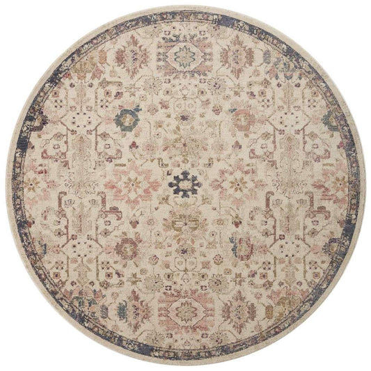 Loloi - Giada Ivory / Multi 3-2in x 3-2in Round Accent Rug - GIADGIA-04IVML320R veiw 1