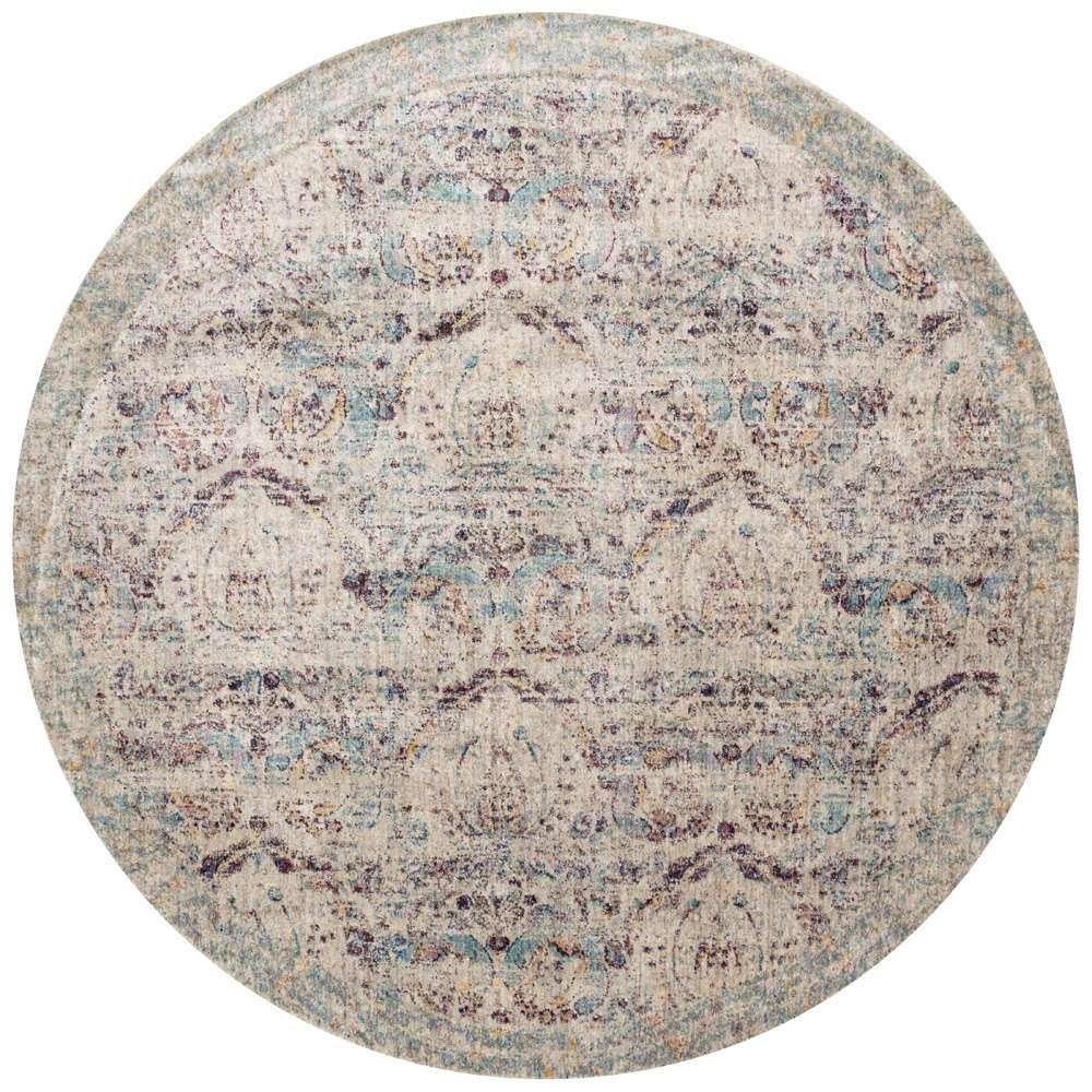 Loloi - Anastasia Silver / Plum 5-3in x 5-3in Round Area Rug - ANASAF-05SIPL530R veiw 1