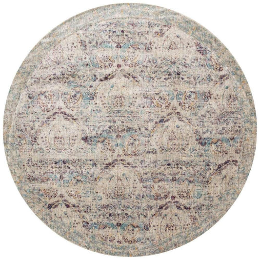 Loloi - Anastasia Silver / Plum 5-3in x 5-3in Round Area Rug - ANASAF-05SIPL530R veiw 1