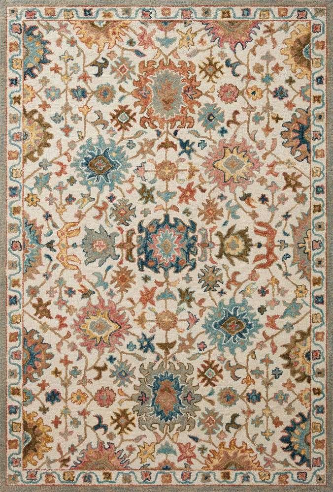 Loloi - Padma Ivory / Multi 5-0in x 5-0in Round Accent Rug - PADMPMA-05IVML500R veiw 1
