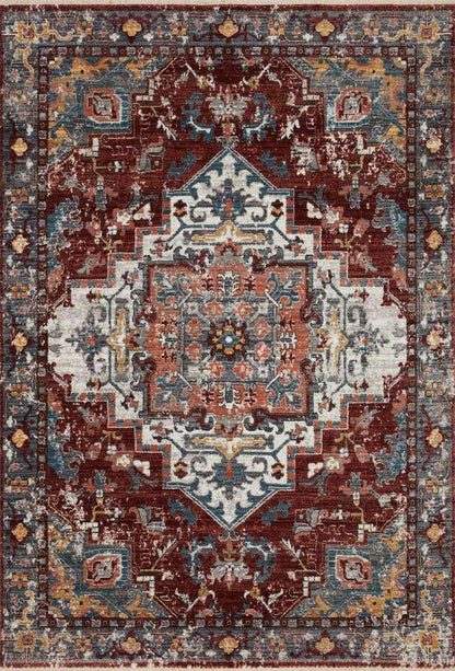 Loloi - Samra Brick / Grey 18in x 18in Sample Rug - SAMRSAM-10BKGY160S veiw 1