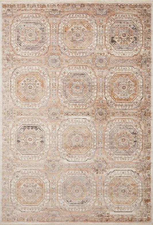 Loloi - Sonnet Apricot / Multi 7-10in x 7-10in Round Area Rug - SONNSNN-06APML7A0R veiw 1