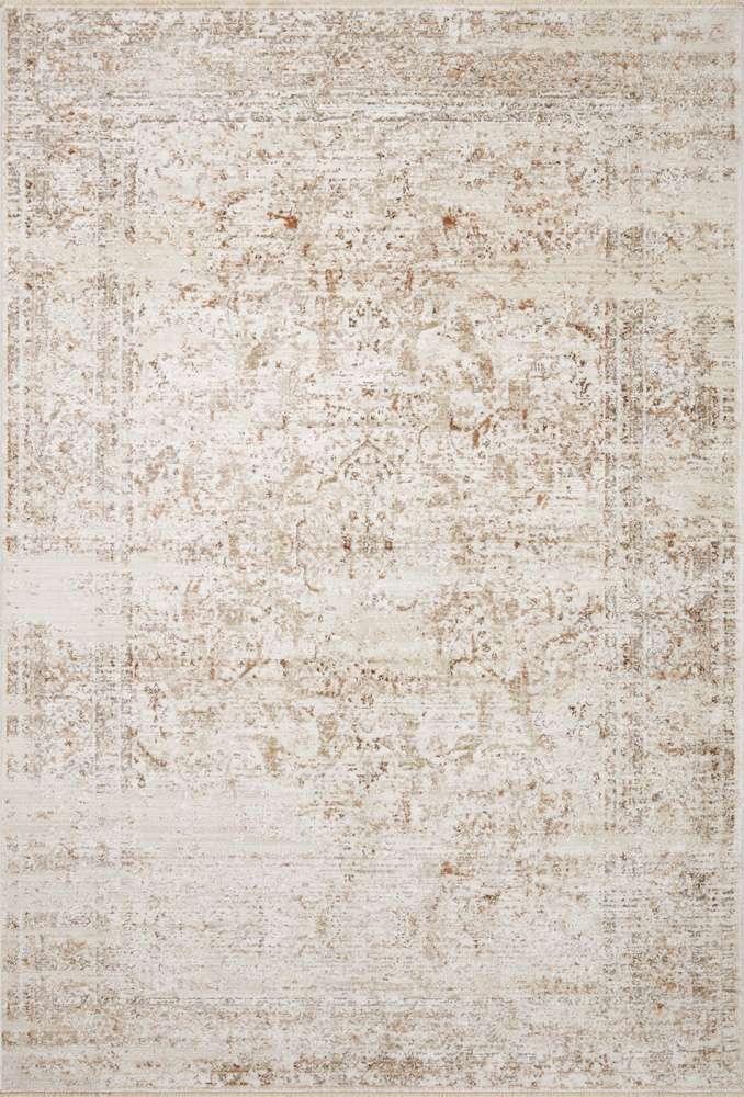Loloi - Sonnet Beige / Terracotta 7-10in x 7-10in Round Area Rug - SONNSNN-03BETC7A0R veiw 1