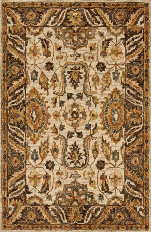 Loloi - Victoria Ivory / Dk Taupe 18in x 18in Sample Rug - VITRVK-02IVDT160S veiw 1