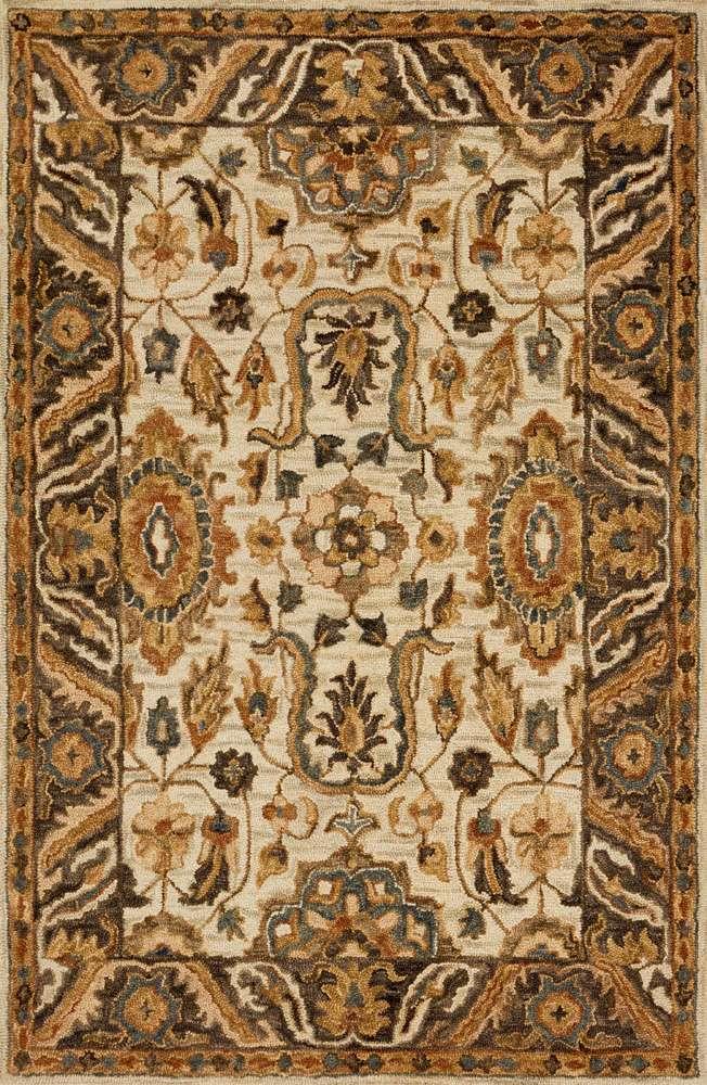 Loloi - Victoria Ivory / Dk Taupe 9-3in x 13 Area Rug - VITRVK-02IVDT93D0 veiw 1
