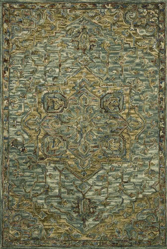Loloi - Victoria Dark Green / Tobacco 3-6in x 5-6in Accent Rug - VITRVK-20DGTO3656 veiw 1