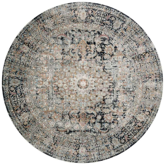 Loloi - Anastasia Charcoal / Sunset 5-3in x 5-3in Round Area Rug - ANASAF-24CCSS530R veiw 1