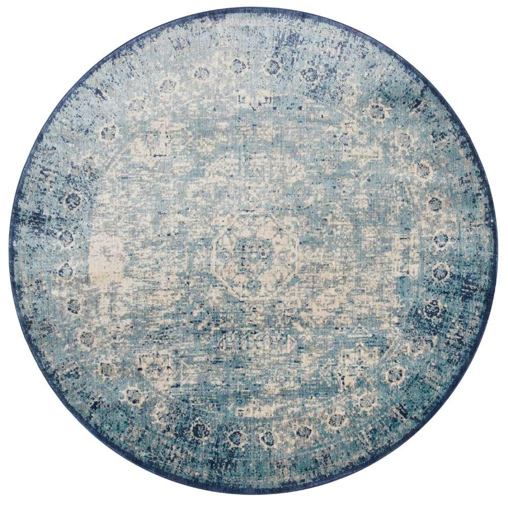 Loloi - Anastasia Lt. Blue / Ivory 5-3in x 5-3in Round Area Rug - ANASAF-14LBIV530R veiw 1