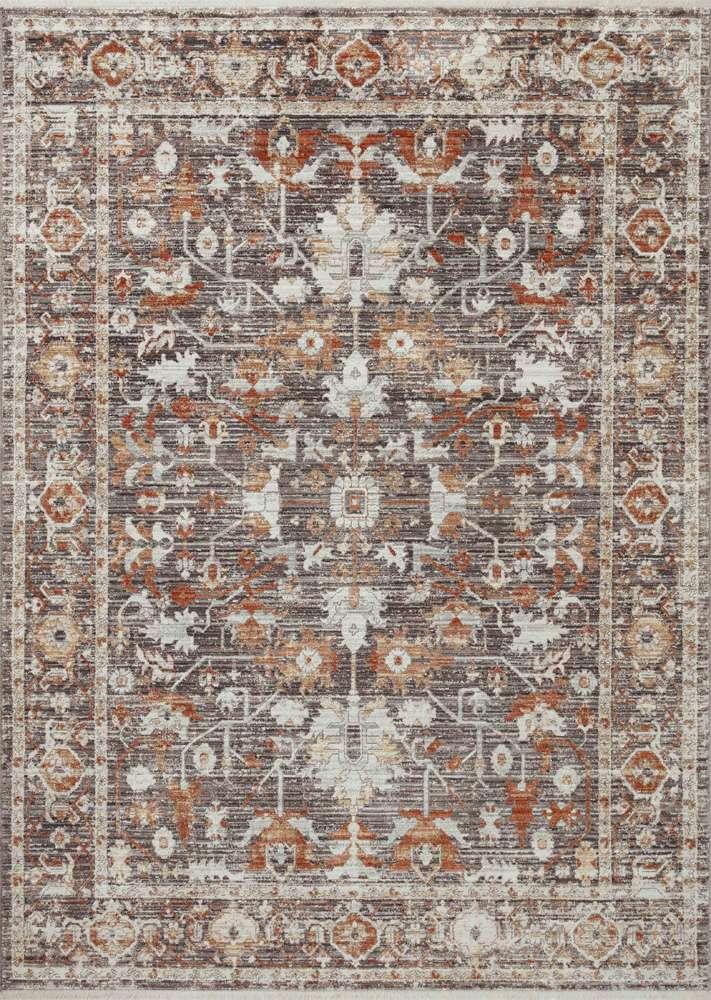 Loloi - Bonney Charcoal / Spice 18in x 18in Sample Rug - BONYBNY-07CCSQ160S veiw 1