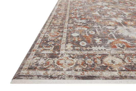 Loloi - Bonney Charcoal / Spice 18in x 18in Sample Rug - BONYBNY-07CCSQ160S veiw 2