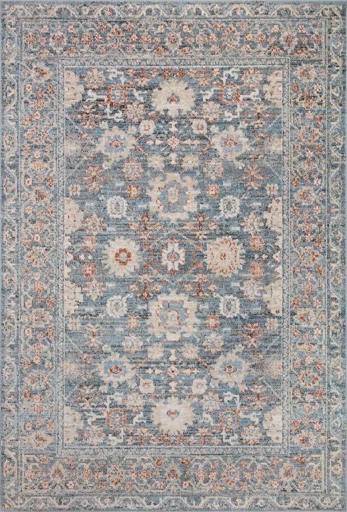 Loloi - Odette Sky / Rust 7-10in x 7-10in Round Area Rug - ODETODT-07SCRU7A0R veiw 1