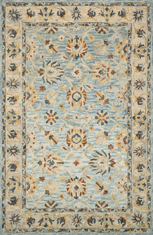 Loloi - Victoria Lt. Blue / Natural 18in x 18in Sample Rug - VITRVK-18LBNA160S veiw 1