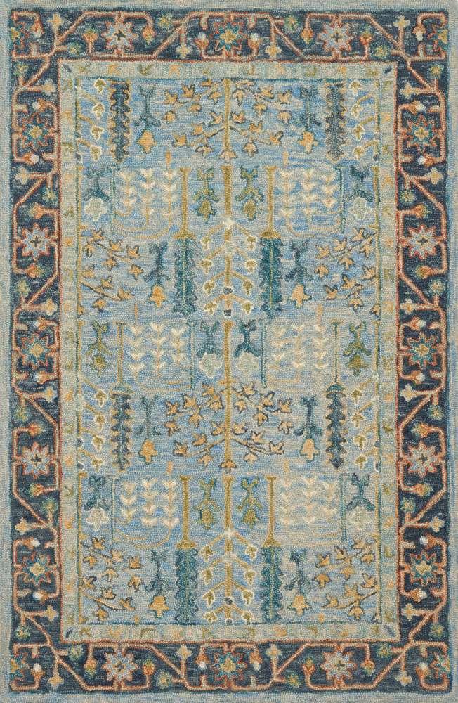 Loloi - Victoria Lt Blue / Dk Blue 5-0in x 7-6in Area Rug - VITRVK-12LBXD5076 veiw 1