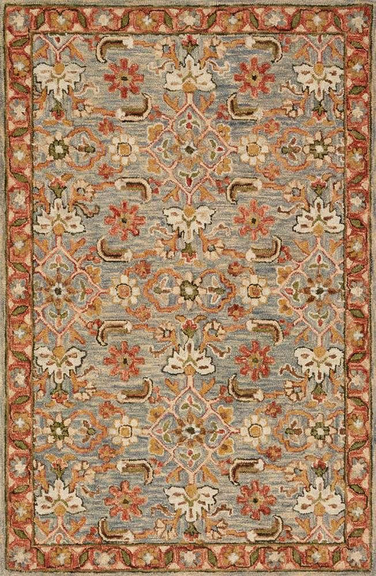 Loloi - Victoria Slate / Terracotta 7-9in x 9-9in Area Rug - VITRVK-10SLTC7999 veiw 1