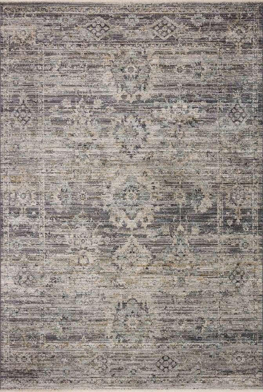 Jean Stoffer x Loloi - Katherine Graphite / Jade 18in x 18in Sample Rug - KESSKES-05GTJD160S veiw 1