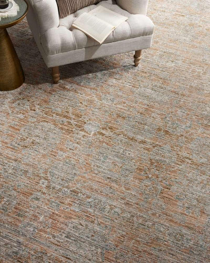 Jean Stoffer x Loloi - Katherine Terracotta / Smoke 18in x 18in Sample Rug - KESSKES-02TCSK160S veiw 5