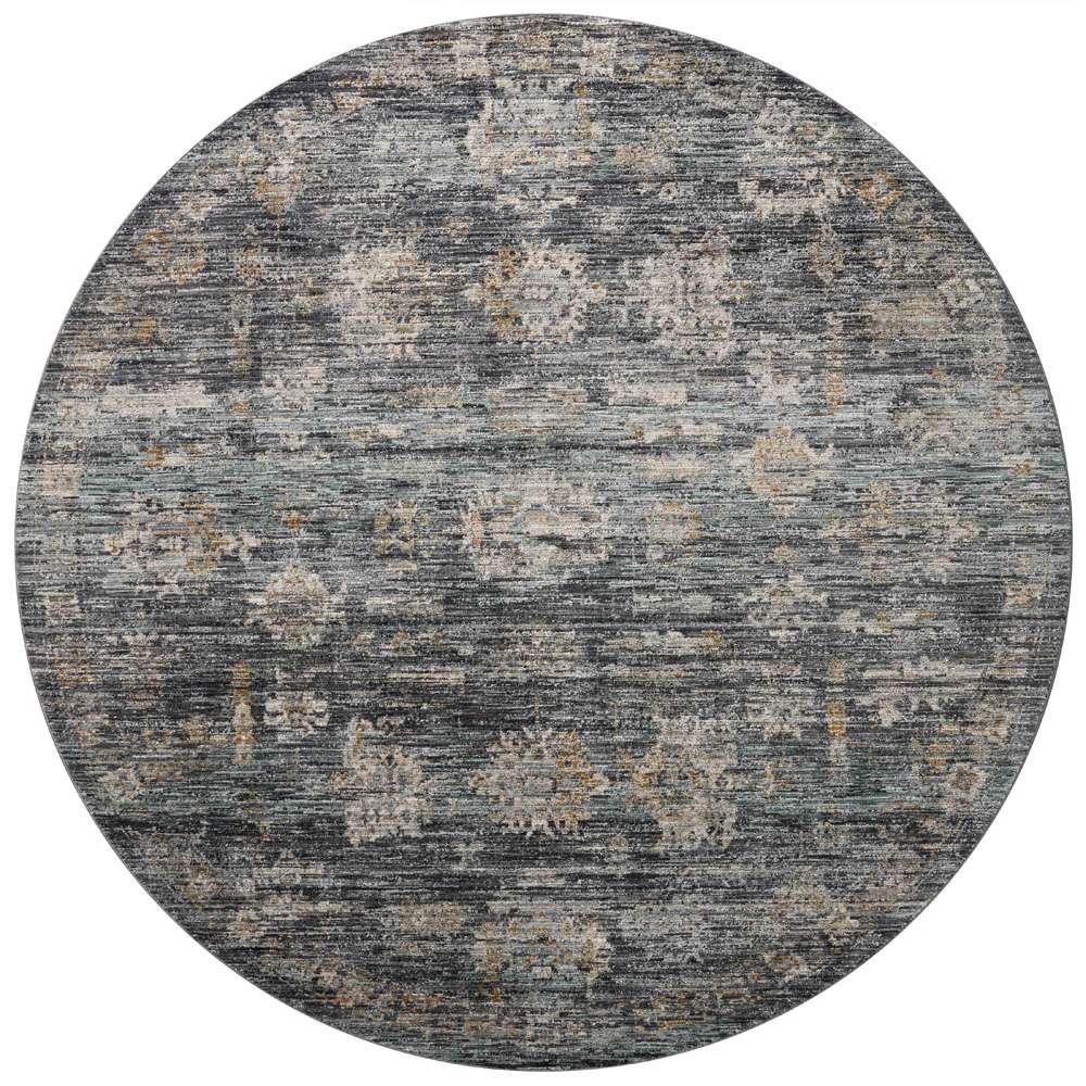 Jean Stoffer x Loloi - Katherine Ink / Jade 5-3in x 5-3in Round Accent Rug - KESSKES-04IKJD530R veiw 1