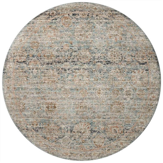 Jean Stoffer x Loloi - Katherine Ocean / Coral 5-3in x 5-3in Round Accent Rug - KESSKES-02OCCO530R veiw 1
