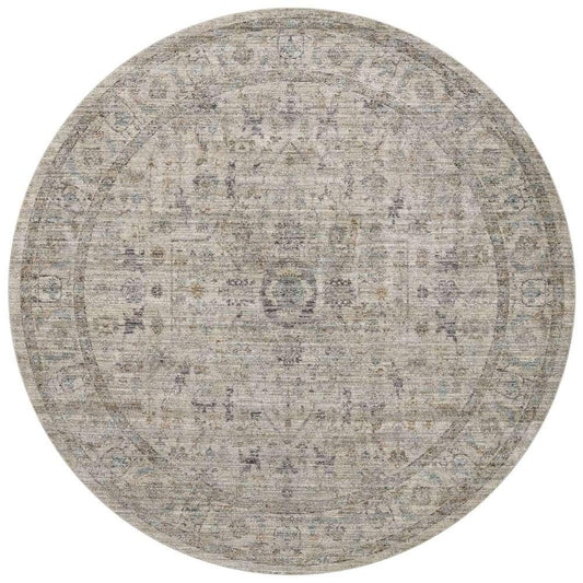 Jean Stoffer x Loloi - Katherine Beige / Mist 7-10in x 7-10in Round Area Rug - KESSKES-03BEMI7A0R veiw 1