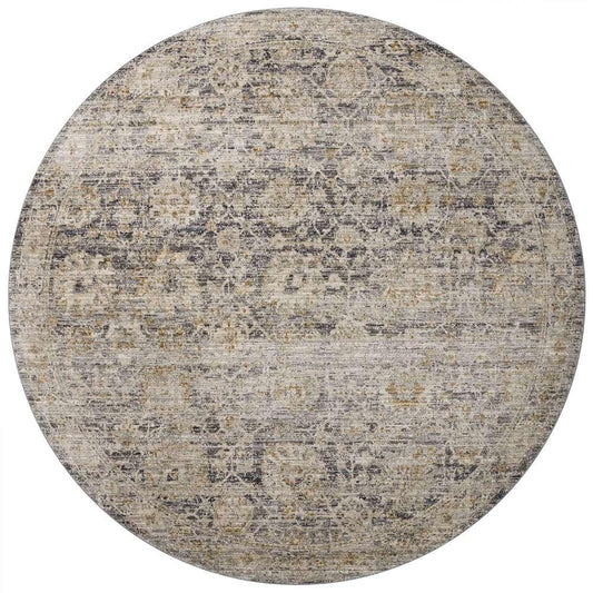 Jean Stoffer x Loloi - Katherine Charcoal / Gold 7-10in x 7-10in Round Area Rug - KESSKES-02CCGO7A0R veiw 1