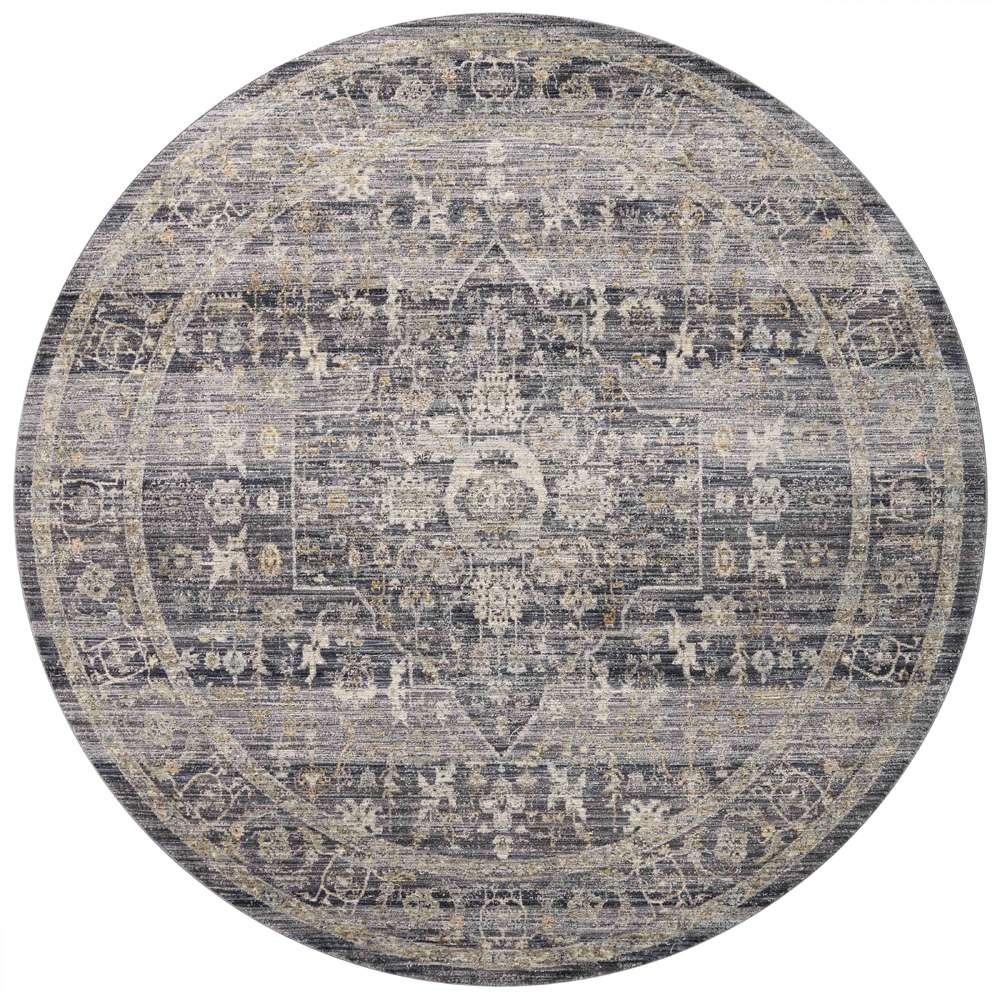 Jean Stoffer x Loloi - Katherine Midnight/ Tobacco 7-10in x 7-10in Round Area Rug - KESSKES-03MDTO7A0R veiw 1