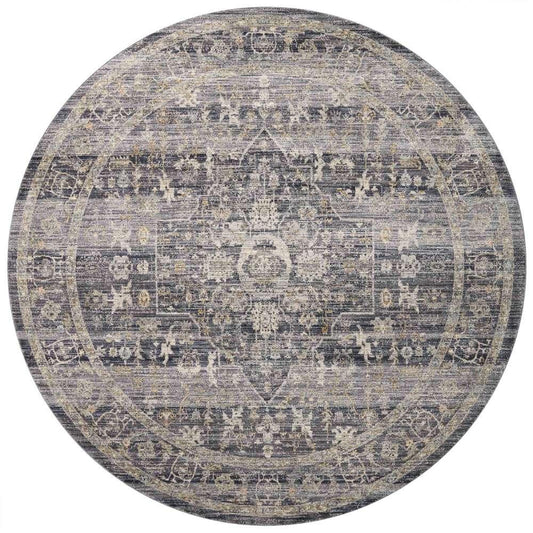 Jean Stoffer x Loloi - Katherine Midnight/ Tobacco 9-6in x 9-6in Round Area Rug - KESSKES-03MDTO960R veiw 1