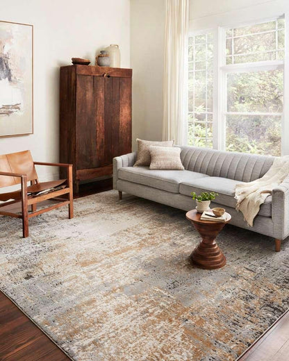 Loloi - Bianca Stone / Gold 5-3in x 7-6in Area Rug - BIANBIA-01SNGO5376 veiw 2