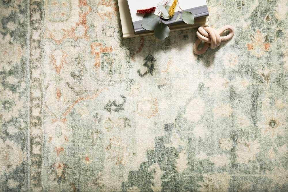 Loloi - Rosette Teal / Ivory 18in x 18in Sample Rug - ROSTROS-08TEIV160S veiw 3