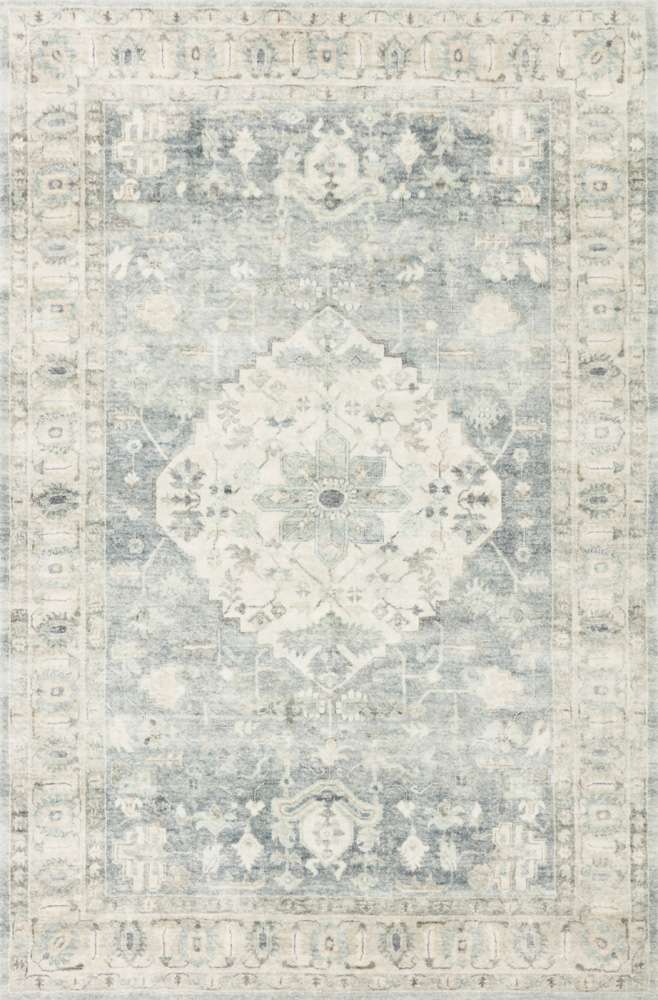 Loloi - Rosette Denim / Fog 5-0in x 7-6in Area Rug - ROSTROS-07DEFG5076 veiw 1